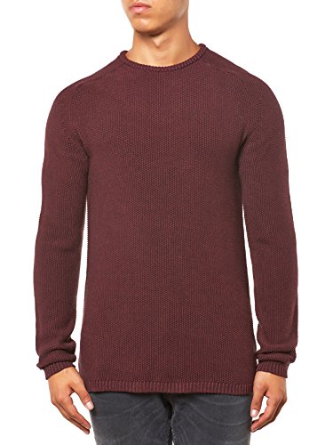 SELECTED HOMME Herren Regular Fit Pullover Shnvincebubble Crew Neck Noos, S, Rot (Bordeaux Detail:Bordeaux Melange) von SELECTED HOMME
