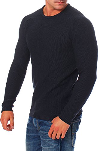 SELECTED HOMME Herren Regular Fit Pullover Shnvincebubble Crew Neck Noos, XXL, Blau (Dark Navy Detail:Dark Navy Melange) von SELECTED HOMME