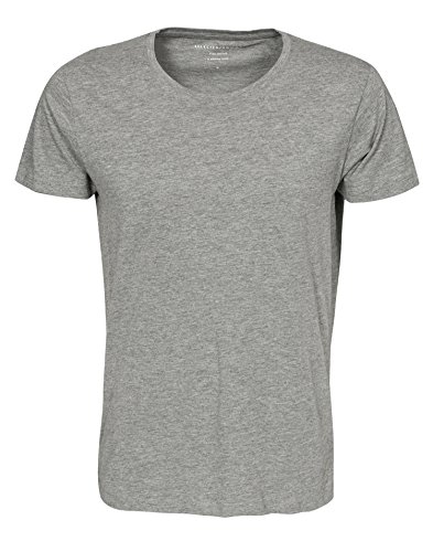 SELECTED HOMME Herren SHPima New Dave ss deep o-Neck H T-Shirt, Grau (Light Grey Melange), Medium (Herstellergröße: M) von SELECTED HOMME