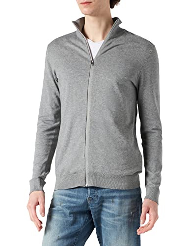 SELECTED HOMME Herren SLHBERG Full Zip Cardigan B NOOS 16074688, Medium Grey Melange, L von SELECTED HOMME