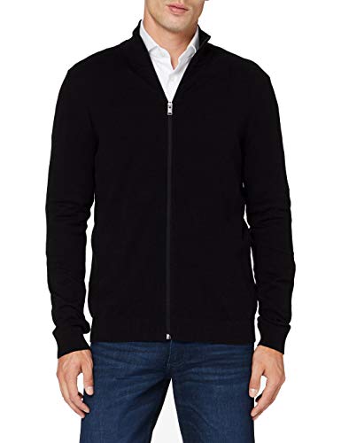 Herren Selected Basic Strickjacke | Einfarbiger Baumwolle Cardigan | SLHBERG Zip Longsleeve Sweatshirt, Farben:Schwarz, Größe Pullover:XL Herren Selected Basic Strickjacke | Einfarbiger Baumwolle Cardigan | SLHBERG Zip Longsleeve Sweatshirt, Farben:Schwarz, Größe Pullover:XL von SELECTED HOMME