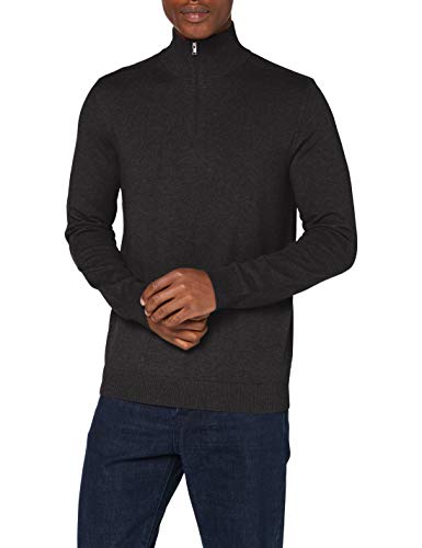 SELECTED HOMME Herren Slhberg Half Zip Cardigan B Noos Sweatshirt, Antracit, L EU von SELECTED HOMME