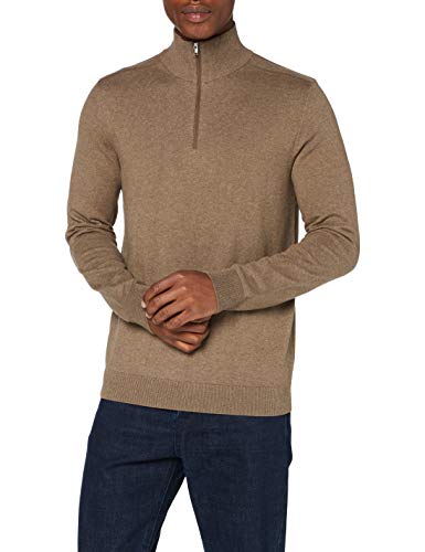 SELECTED HOMME Herren Slhberg Half Zip Cardigan B Noos Sweatshirt, Teak, L EU von Selected Homme