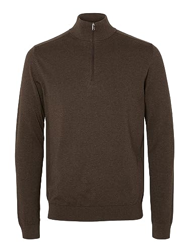 SELECTED HOMME Herren SLHBERG Half Zip Cardigan NOOS 16074687, Demitasse/Melange, S von SELECTED HOMME