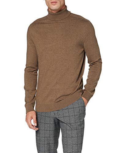 SELECTED HOMME Herren SLHBERG ROLL Neck B NOOS 16074684, Teak/Melange, L von SELECTED HOMME