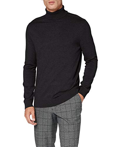 SELECTED HOMME Herren SLHBERG ROLL Neck B NOOS 16074684, Antracit/Melange, M von SELECTED HOMME