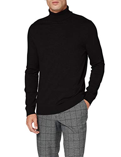 SELECTED HOMME Herren SLHBERG ROLL Neck B 16074684, Black, L von SELECTED HOMME