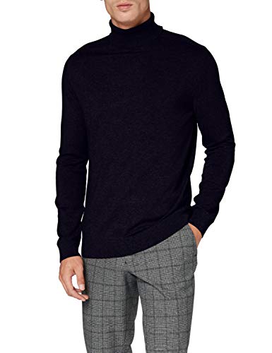 SELECTED HOMME Herren SLHBERG ROLL Neck B NOOS 16074684, Navy Blazer/Melange, S von SELECTED HOMME