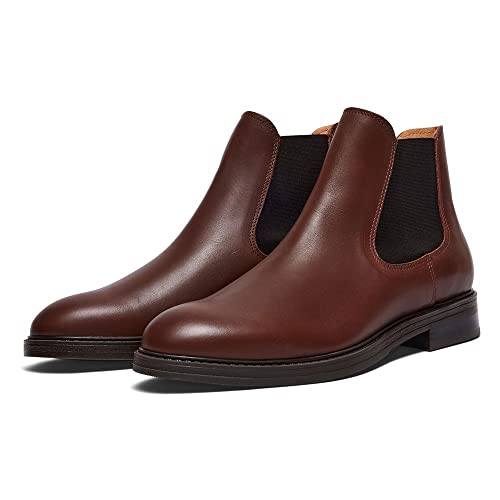 SELECTED HOMME Herren SLHBLAKE Leather Chelsea Boot B NOOS Stiefel, Demitasse, 42 EU von SELECTED HOMME