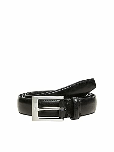 SELECTED HOMME Herren SLHFILLIP FORMAL Belt NOOS B Gürtel, Schwarz (Black Black), 674 (Herstellergröße: 90) von SELECTED HOMME