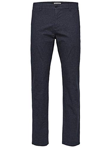 SELECTED HOMME Herren SLHSLIM-Arval Pants W Hose, Blau (Navy Blazer Detail:Structure), 31W / 32L von SELECTED HOMME