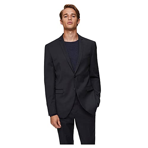 SELECTED HOMME Herren SLHSLIM-MYLOBILL BLZ B NOOS Blazer, Schwarz (Black Black), 90 von SELECTED HOMME