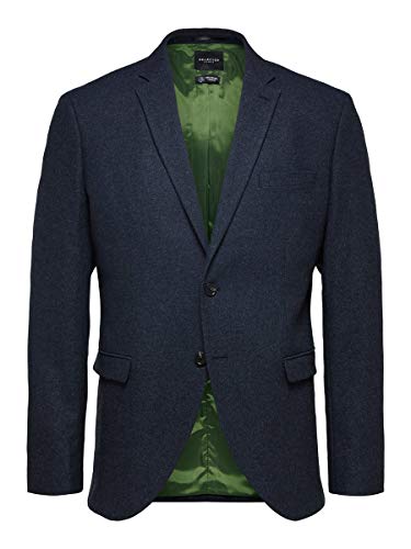 SELECTED HOMME Herren SLHSLIM-MYLOIVER BLZ B NOOS Blazer, Medium Blue Melange, 44 von SELECTED HOMME
