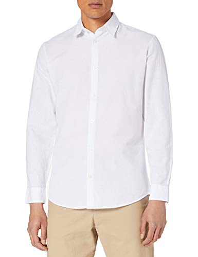 SELECTED HOMME Herren SLHSLIMNEW-Linen Shirt LS W NOOS Hemd, White, XXL von SELECTED HOMME