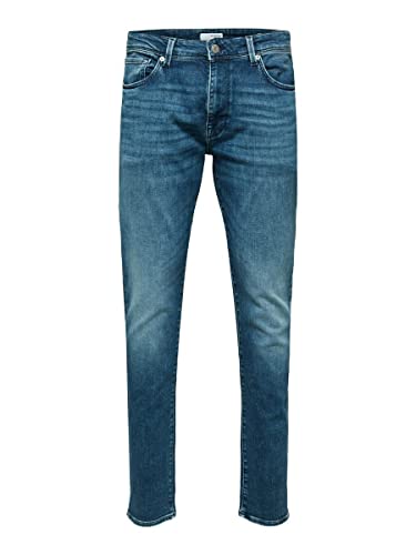 SELECTED HOMME Herren Slh175-slimleon 31601 M.blue Soft W Noos Jeanshose, Medium Blue Denim, 34W / 32L EU von SELECTED HOMME