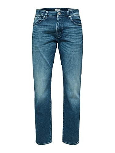 SELECTED HOMME Herren Slh196-straightscott 31601 M.blue W Noos Jeanshose, Medium Blue Denim, 33W / 34L EU von SELECTED HOMME