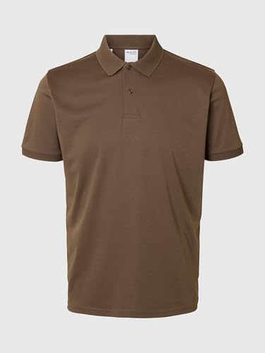 SELECTED HOMME Herren Slhfave Button Ss Polo Noos, Morel, XXL von SELECTED HOMME
