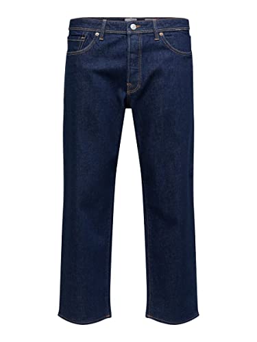 SELECTED HOMME Herren Slhloose-kobe 24302 Rinse Jns W Noos Jeanshose, Dark Blue Denim, 33W / 32L EU von SELECTED HOMME