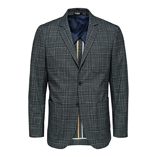 SELECTED HOMME Herren Slhslim-knox Check Blz B Noos, Navy Blazer/Checks:check, 50 von SELECTED HOMME