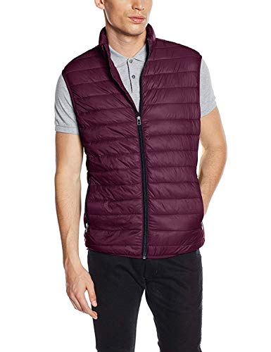 SELECTED HOMME Herren Steppjacke Weste SHXSIMPLE VEST, Gr. Small, Violett (Winetasting Detail:Zipper - Navy) von SELECTED HOMME