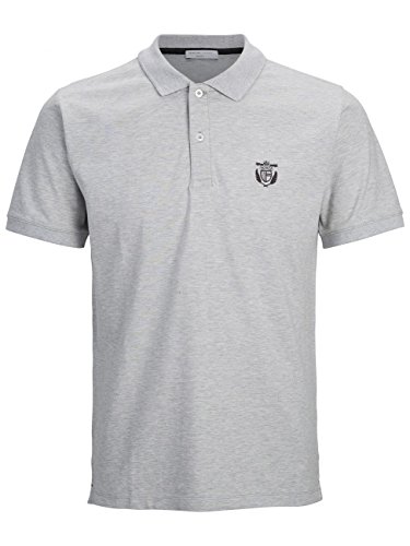 SELECTED HOMME Herren T-Shirt Aro ss embroidery polo s NOOS, Gr. X-Large (Herstellergröße: XL), Grau (Light Grey Melange) von SELECTED HOMME