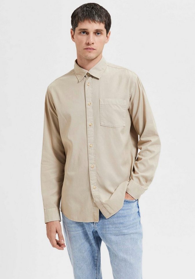 SELECTED HOMME Langarmhemd SLHREGPASTEL-LINEN SHIRT LS W von SELECTED HOMME