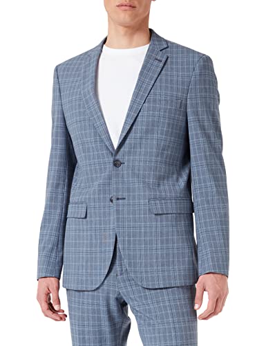 SELECTED HOMME Herren Slhslim-liam Greyblu Chk Blz Flex B Noos, Grey/Checks:blue, 54 von SELECTED HOMME