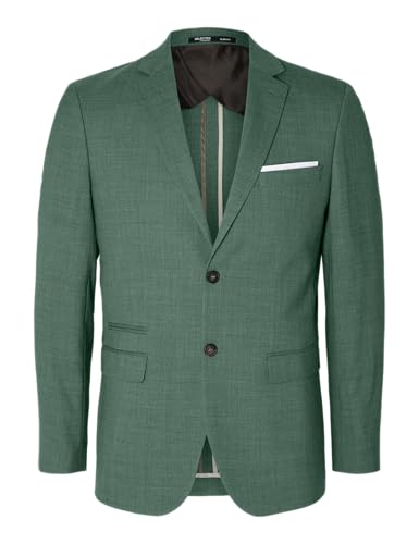 SELETED HOMME Herren SLHSLIM-Oasis Linen BLZ NOOS Anzugjacke, Light Green Melange, 52 von SELECTED HOMME