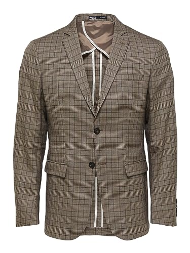 SELECTED HOMME Herren Slhslim-mylologan Brwn Check Blz B Noos, Brownie/Checks:check, 50 von SELECTED HOMME