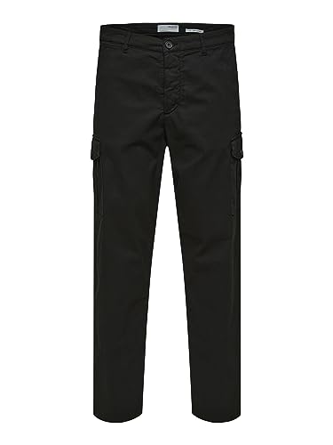 SELECTED HOMME Herren Slhslimtapered-wick 172 Cargo W Noos Hose, Schwarz, 38W / 32L EU von SELECTED HOMME