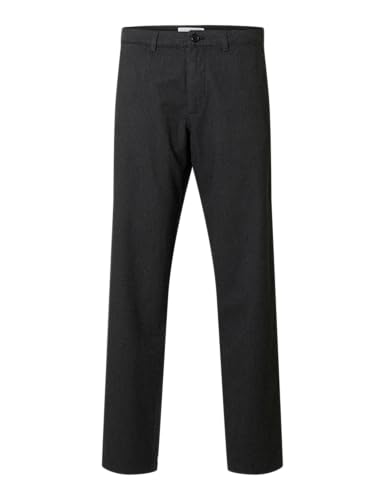 SELETED HOMME Herren SLHSLIM-Miles 175 Brushed Pants W NOOS Hose, Dark Grey/Detail:Structure, 33W x 32L von SELETED HOMME