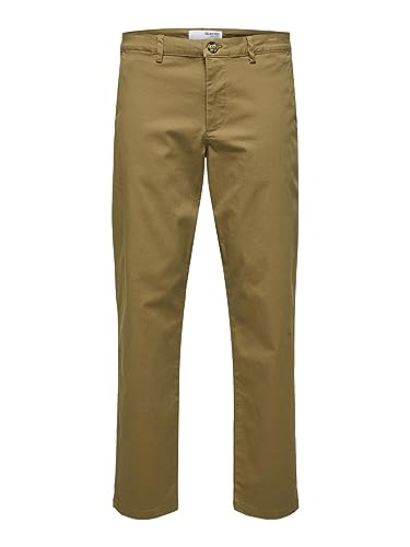 SELETED HOMME Men's SLHSTRAIGHT-New Miles 196 Flex Pants W N Chino, Ermine, 32/34 von SELECTED HOMME