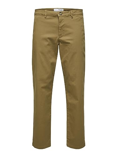 SELETED HOMME Men's SLHSTRAIGHT-New Miles 196 Flex Pants W N Chino, Ermine, 32/34 von SELETED HOMME