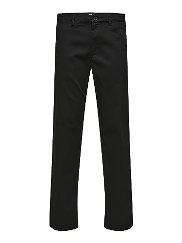 SELETED HOMME Herren Slhstraight-new Miles 196 Flex Pants W Chino, Schwarz, 38W / 34L EU von SELECTED HOMME