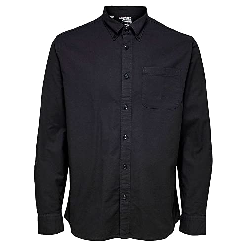 SELECTED HOMME Herren Slhregrick-ox Flex Shirt Ls W Noos, Schwarz, M von SELECTED HOMME