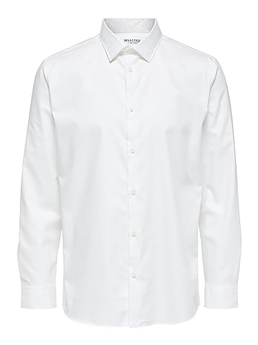 SELECTED HOMME Herren Slhregethan Shirt Ls Classic B Noos Hemd, Bright White, L EU von SELECTED HOMME