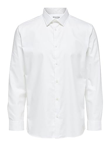 SELECTED HOMME Herren Slhregethan Shirt Ls Classic B Noos Hemd, Bright White, XXL EU von SELECTED HOMME