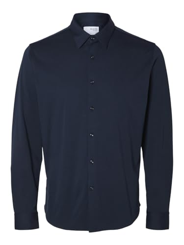 SELETED HOMME Herren SLHSLIM-Jersey Shirt LS NOOS Hemd, Sky Captain, XL von SELETED HOMME