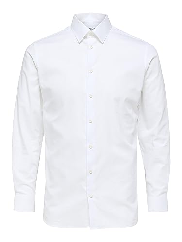 SELECTED HOMME Herren Slhslimethan Shirt Ls Classic B Noos, Bright White, L von SELECTED HOMME