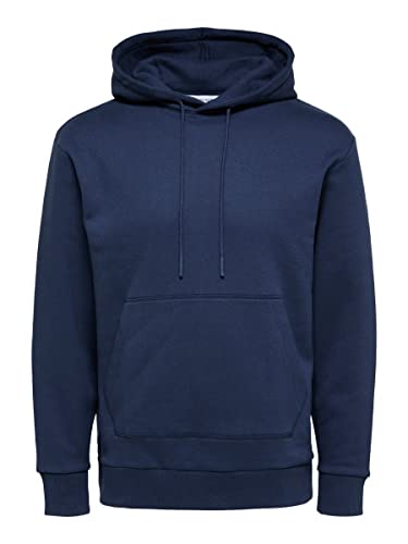 SELECTED HOMME Herren Slhrelaxjackman Hood Sweat Noos Kapuzenpullover, Navy Blazer, XL EU von SELECTED HOMME