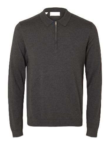 SELECTED HOMME Male Langarm-Poloshirt Strick von SELECTED HOMME