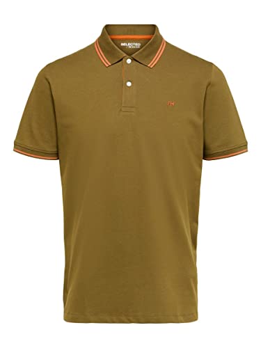 SELECTED HOMME WHITE Men's SLHAZE Sport SS Polo W NOOS T-Shirt, Dark Olive, M von SELECTED HOMME