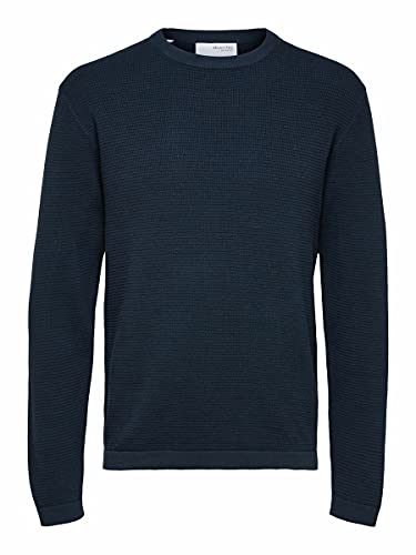 Selected Homme White Mens Dark Sapphire L/S Knit von Selected