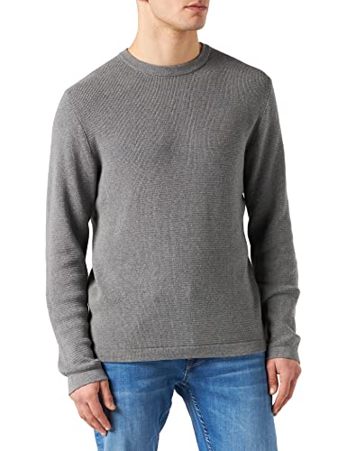 Selected Homme White Mens Medium Grey Melange L/S Knit von Selected