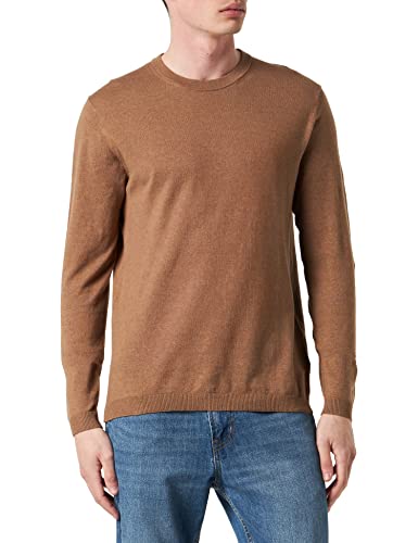 SELECTED HOMME Herren Slhlake Linen Blend Ls Knit W Noos, Camel, L von SELECTED HOMME