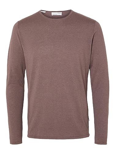 SELETED HOMME Herren SLHROME LS Knit Crew Neck NOOS Pullover, Peppercorn/Detail:Melange, X-Large von SELETED HOMME