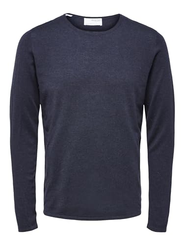 SELECTED HOMME Herren Slhrome Ls Knit Crew Neck G Noos, Dark Sapphire, XL von SELECTED HOMME