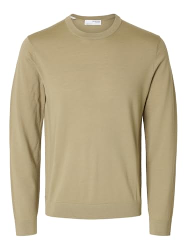 SELECTED HOMME Male Pullover mit Rundhalsausschnitt 100% Merinowoll von SELECTED HOMME