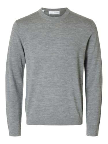 SELECTED HOMME Male Pullover mit Rundhalsausschnitt 100% Merinowoll von SELECTED HOMME