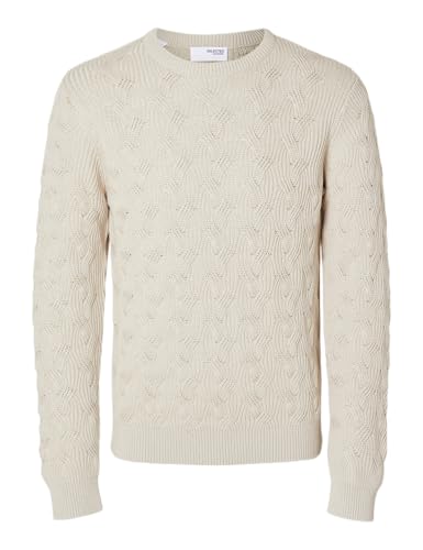 Selected Homme Male Pullover mit Rundhalsausschnitt Zopfstrick von Selected Homme